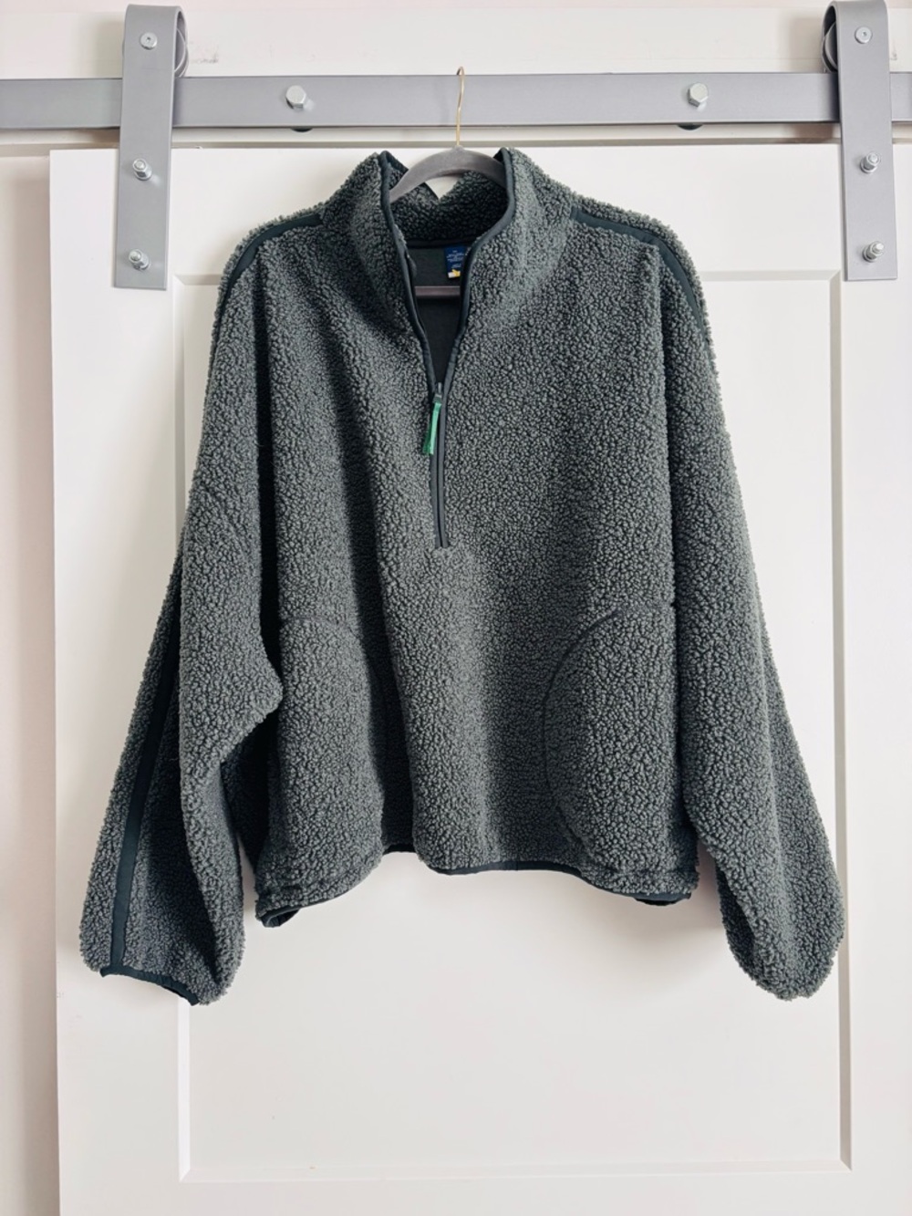 Old Navy Army Green Sherpa Half-Zip Pullover Sweater 4X